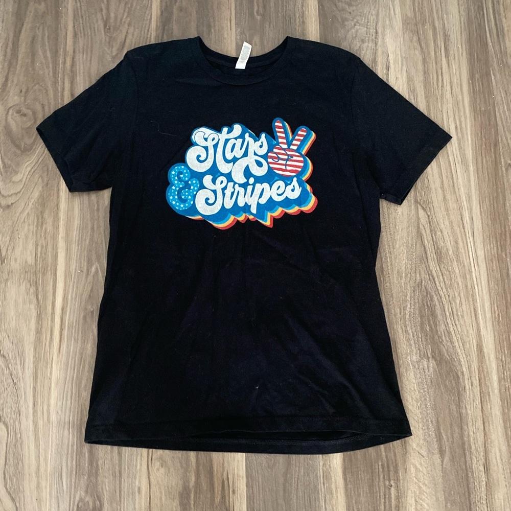 BELLA CANVAS—Black “Stars & Stripes” Tshirt